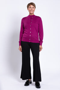 Kitten Cardigan, Magenta, Merino Wool