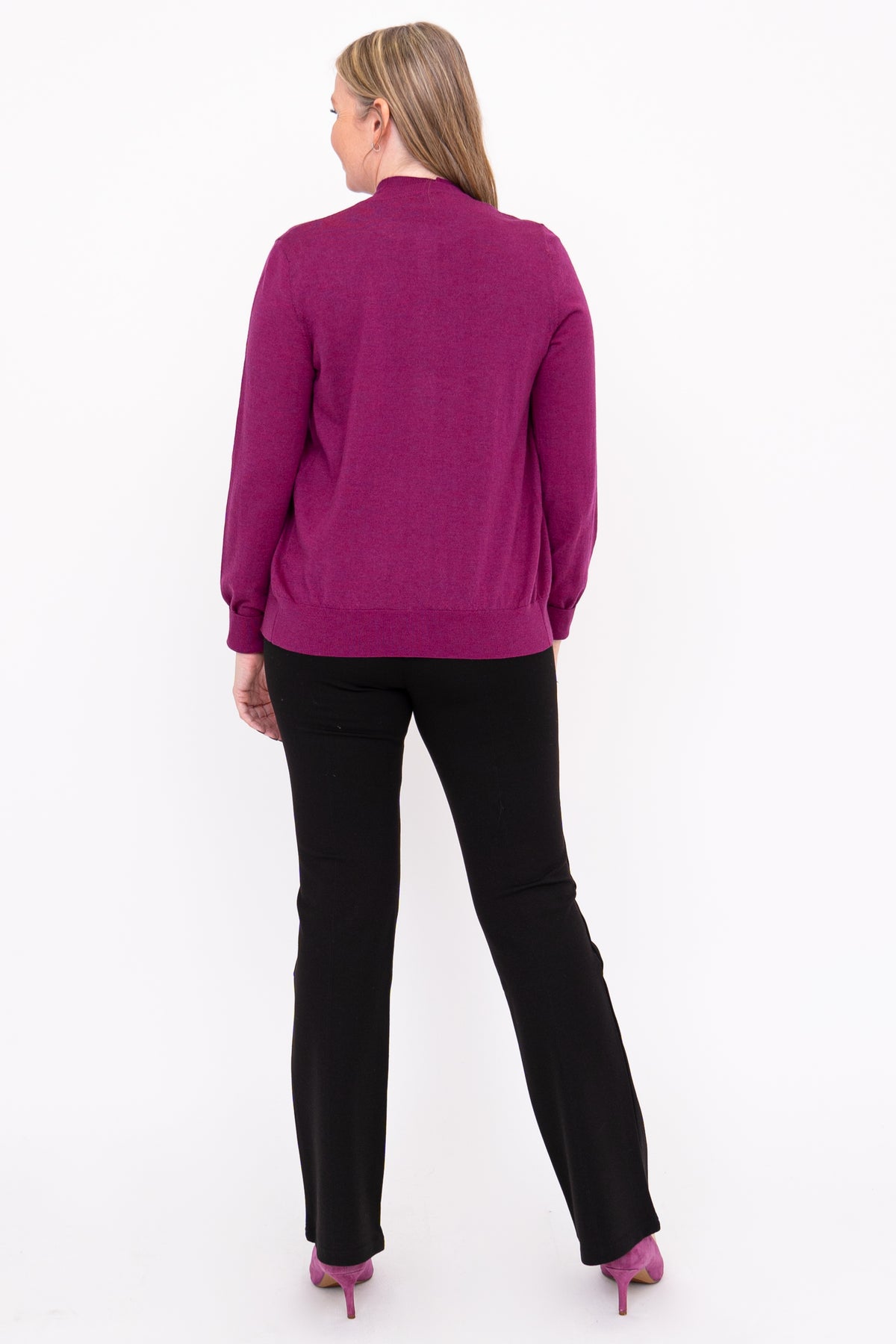 Kitten Cardigan, Magenta, Merino Wool