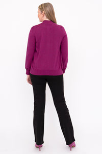 Kitten Cardigan, Magenta, Merino Wool