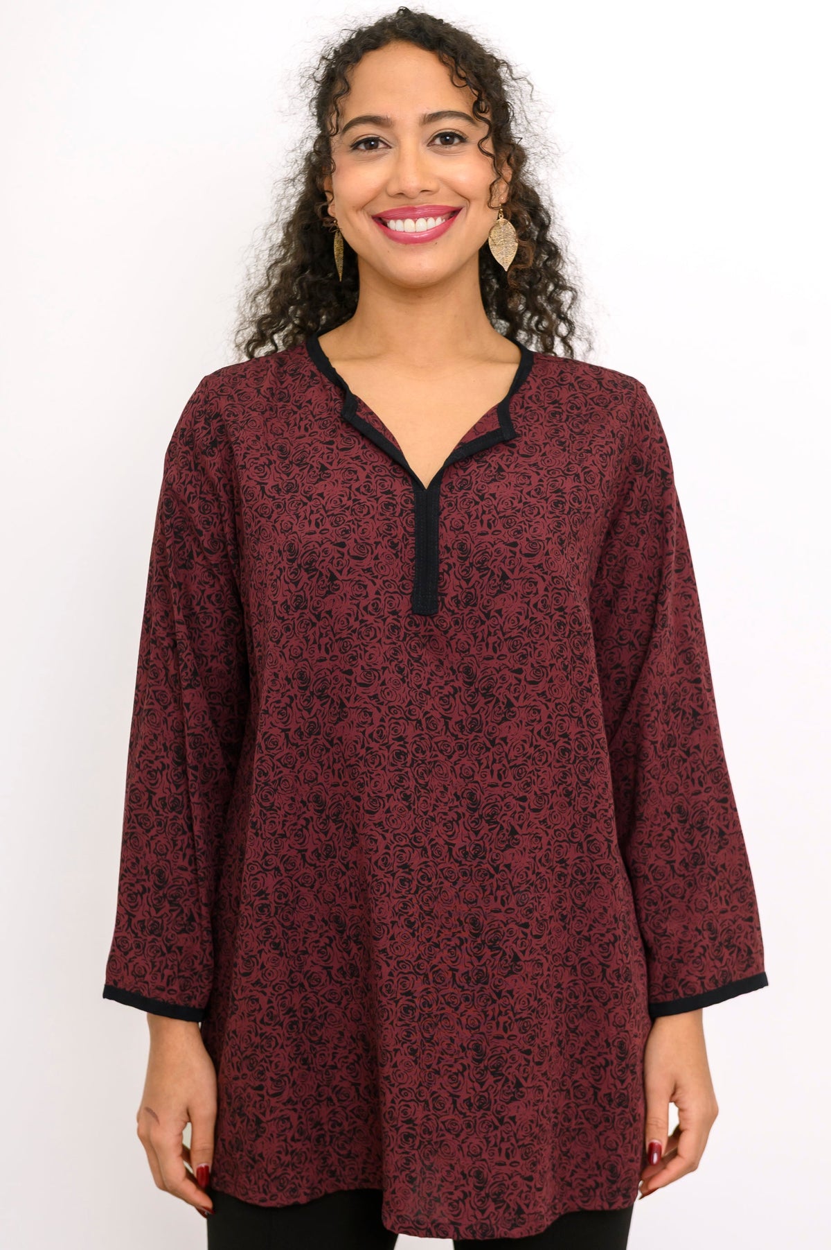 Kurta Blouse,  Small Rose Burgundy