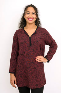 Kurta Blouse,  Small Rose Burgundy