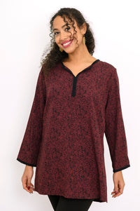 Kurta Blouse,  Small Rose Burgundy