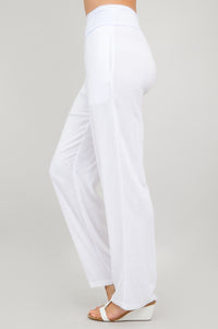 Landon Pant, White, Linen Bamboo