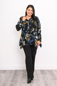 Laney Blouse, Dark Abstract