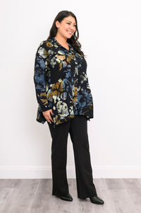 Laney Blouse, Dark Abstract