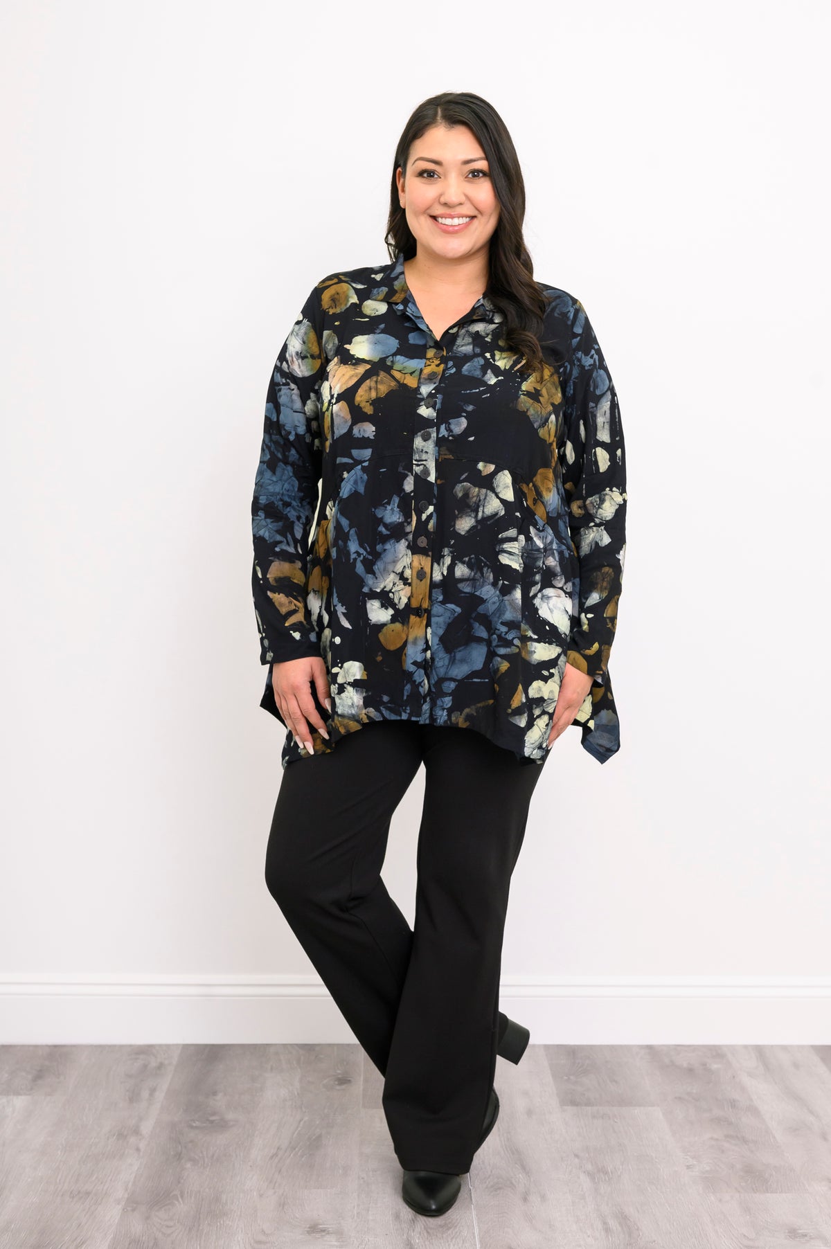 Laney Blouse, Dark Abstract