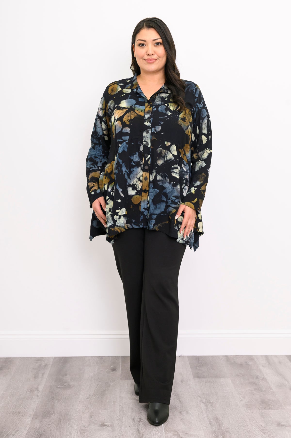 Laney Blouse, Dark Abstract