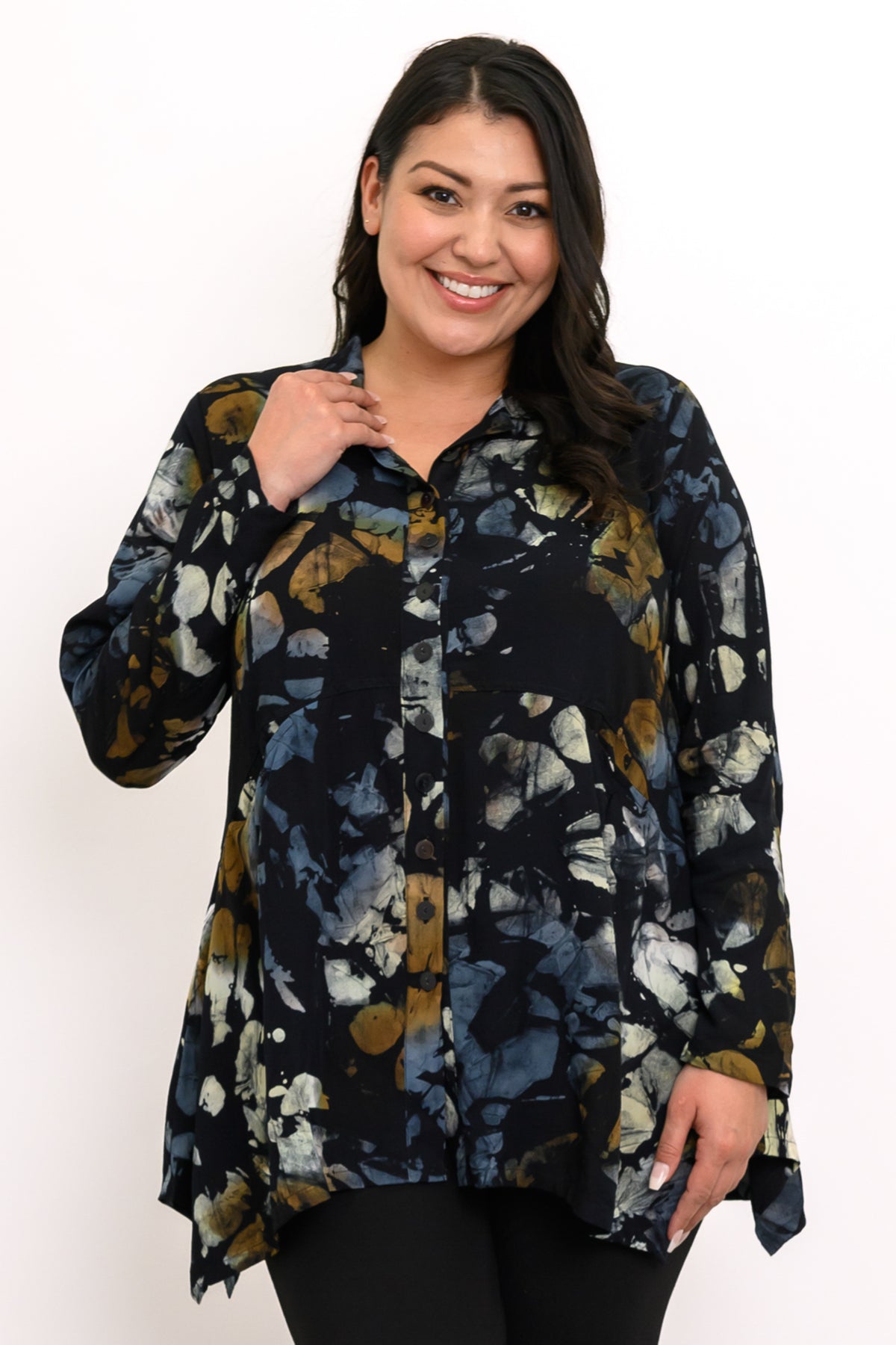 Laney Blouse, Dark Abstract