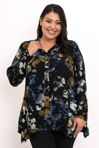 Laney Blouse, Dark Abstract