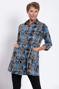 Larissa Tunic, Indigo Plaid, Cotton