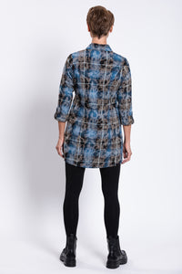 Larissa Tunic, Indigo Plaid, Cotton