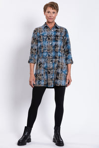 Larissa Tunic, Indigo Plaid, Cotton