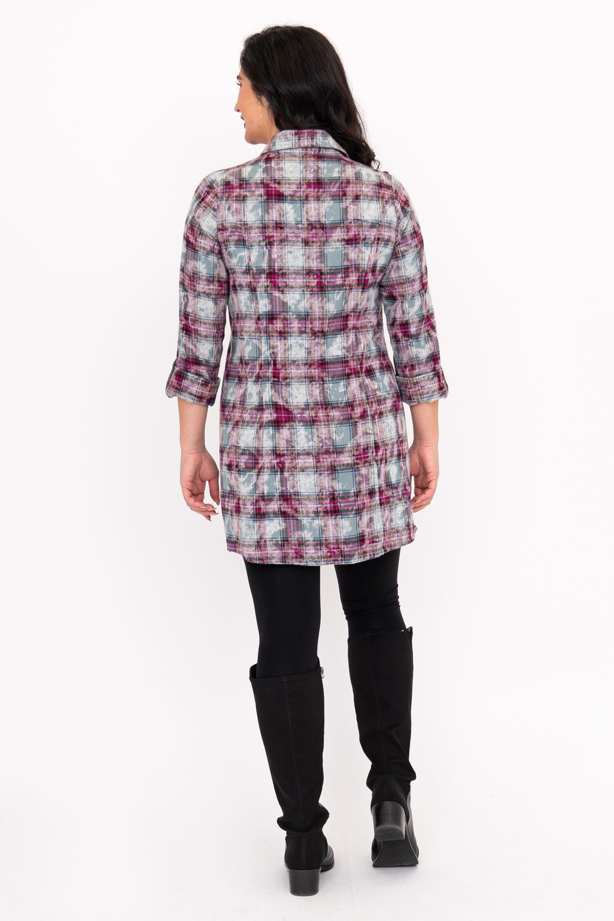 Larissa Tunic, Magenta Plaid, Cotton