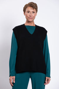 Laura Vest, Black, Wool Cashmere