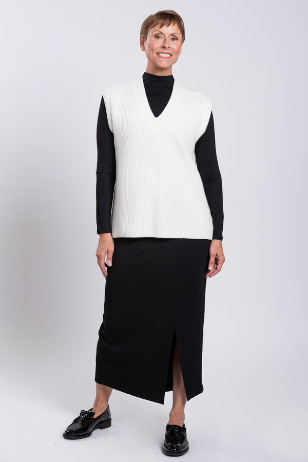 Laura Vest, Creamy White, Wool Cashmere