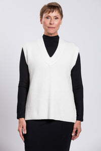 Laura Vest, Creamy White, Wool Cashmere