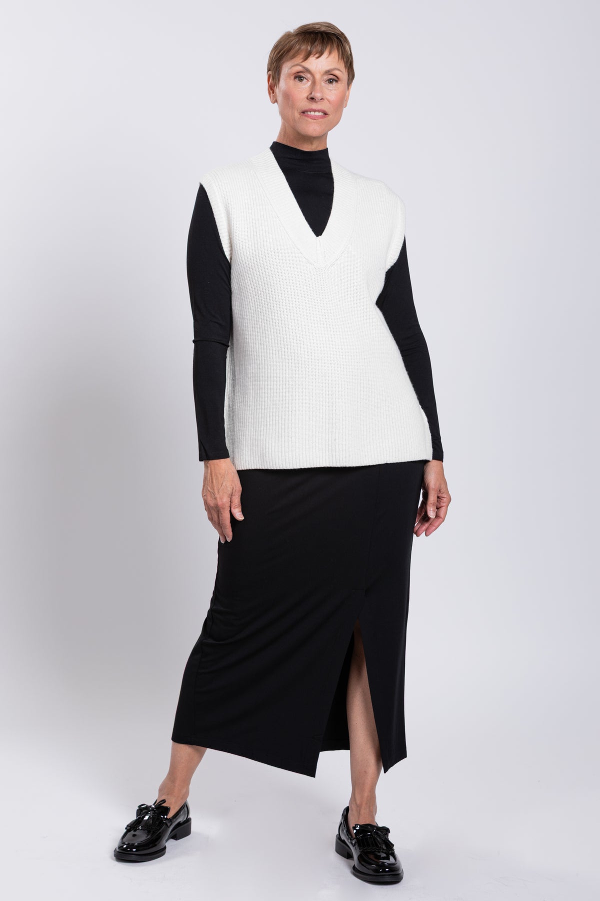Laura Vest, Creamy White, Wool Cashmere