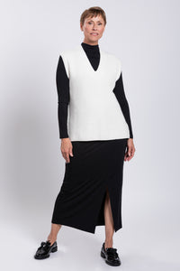 Laura Vest, Creamy White, Wool Cashmere