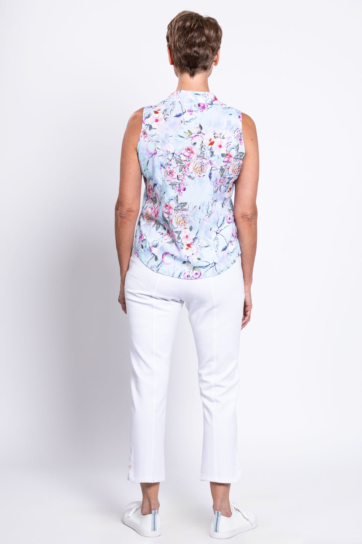 Lexa Tank, Teal Nectar, Linen Bamboo