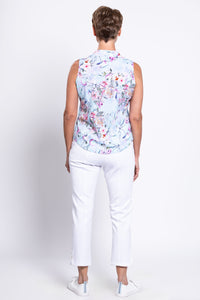 Lexa Tank, Teal Nectar, Linen Bamboo