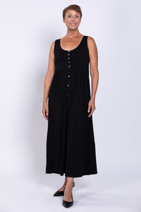 Liane Sleeveless Dress, Black, Bamboo