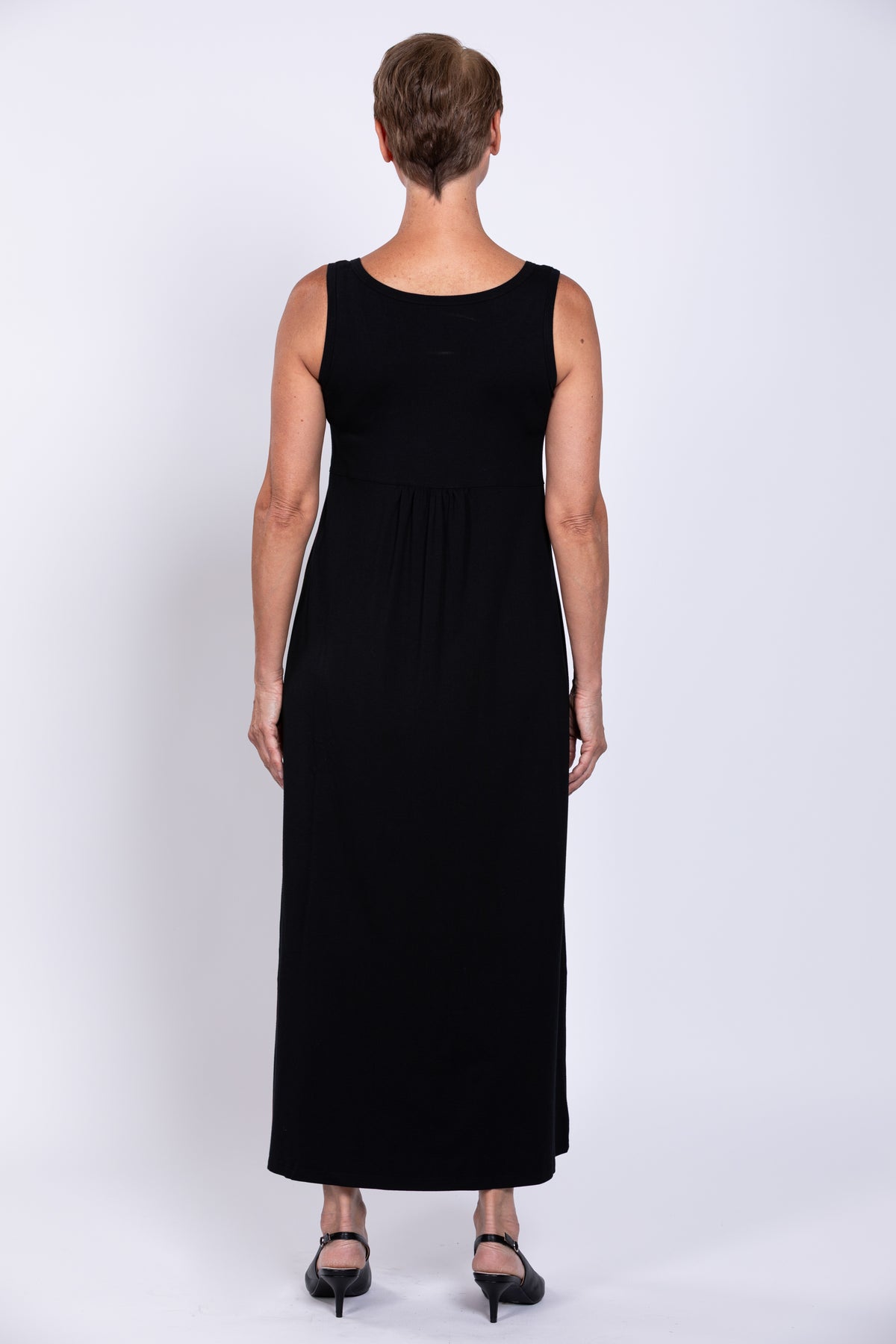 Liane Sleeveless Dress, Black, Bamboo