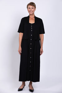 Liane Sleeveless Dress, Black, Bamboo