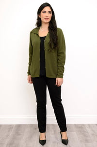 Lily Cardigan, Khaki, Cotton