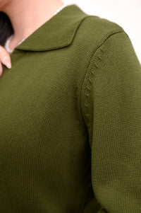Lily Cardigan, Khaki, Cotton