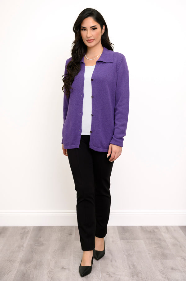 Cardigan Lily, violet, coton