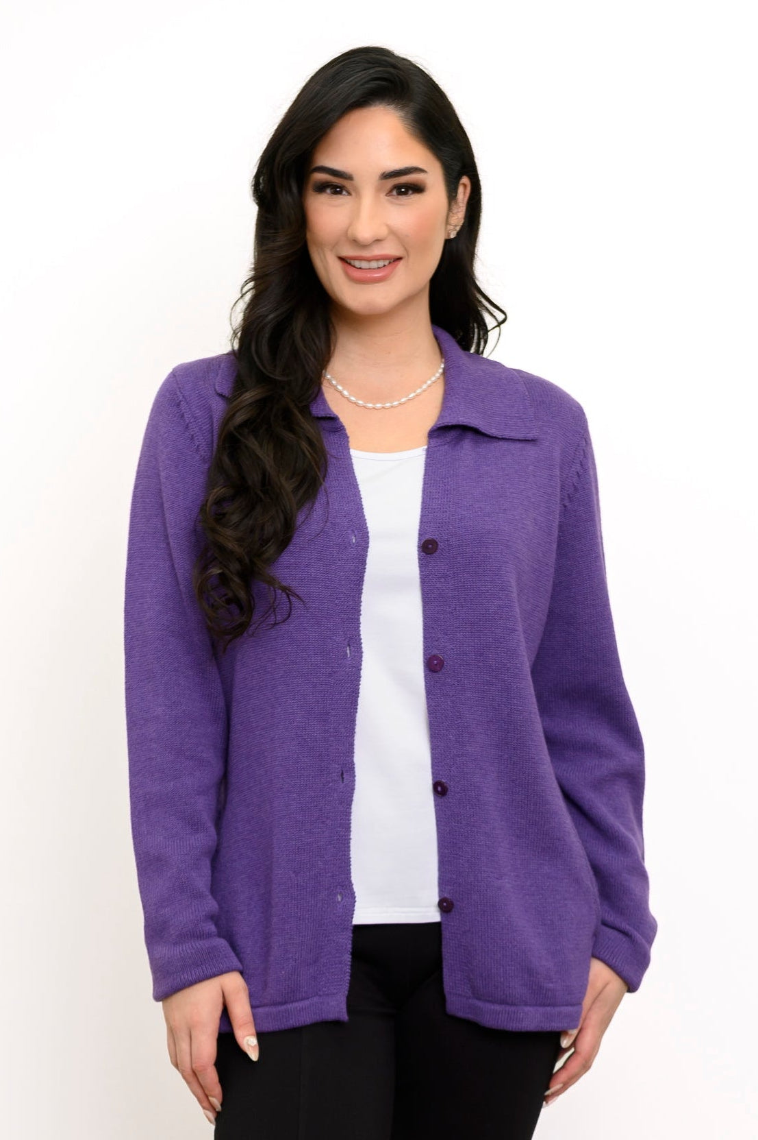 Cardigan Lily, violet, coton