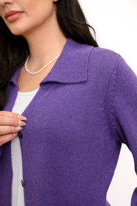 Cardigan Lily, violet, coton