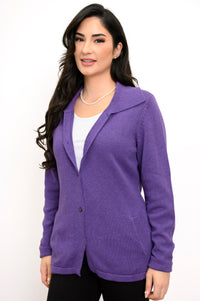 Cardigan Lily, violet, coton