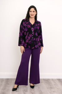 Linzy Blouse, Floral Purple
