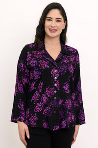 Linzy Blouse, Floral Purple