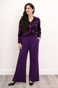 Linzy Blouse, Floral Purple