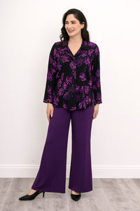 Linzy Blouse, Floral Purple