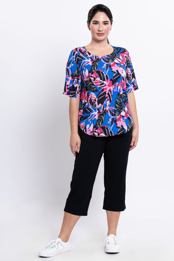 Liza Top, Pink Bonita, Linen Bamboo