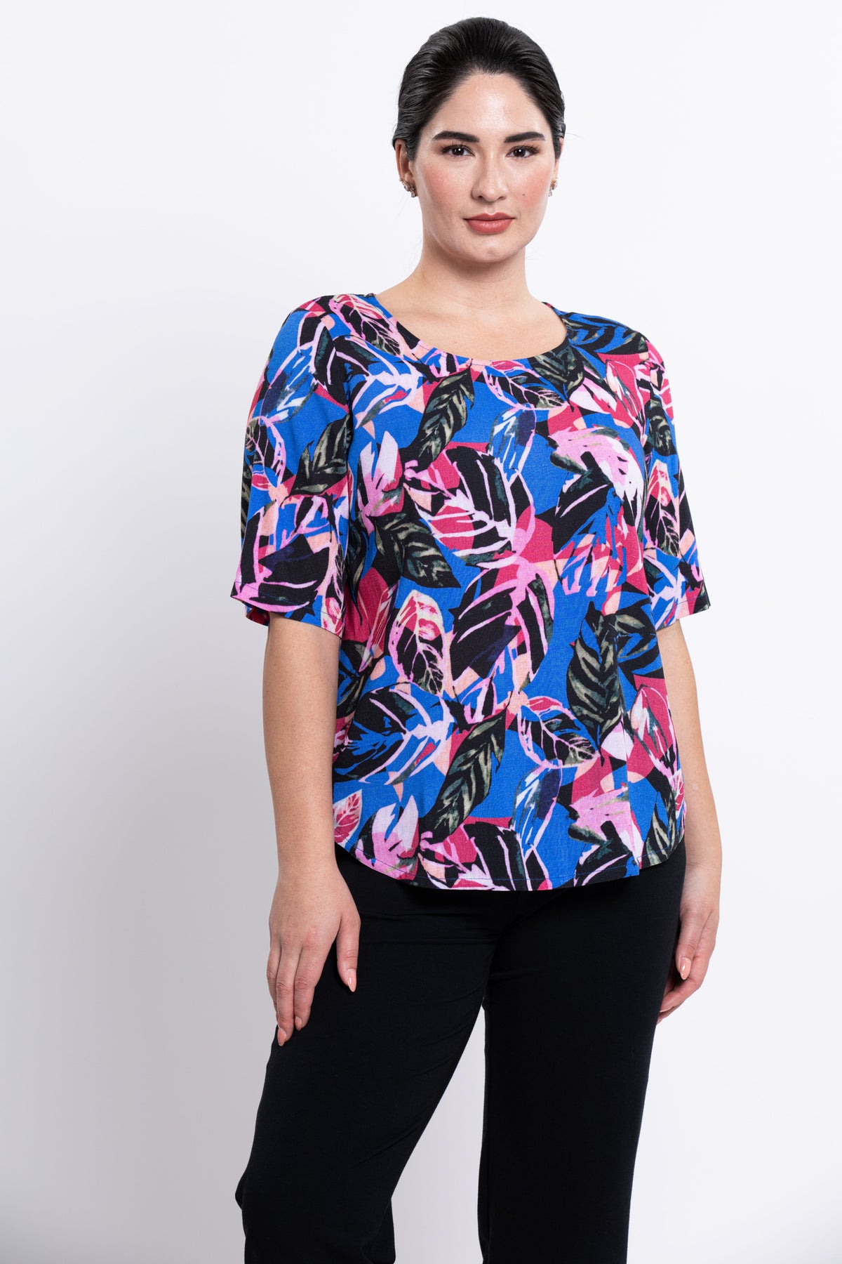 Liza Top, Pink Bonita, Linen Bamboo