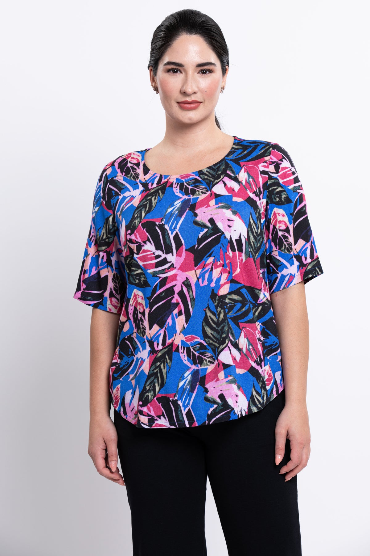 Liza Top, Pink Bonita, Linen Bamboo