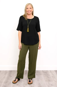 Liza Top, Noir, Lin Bambou
