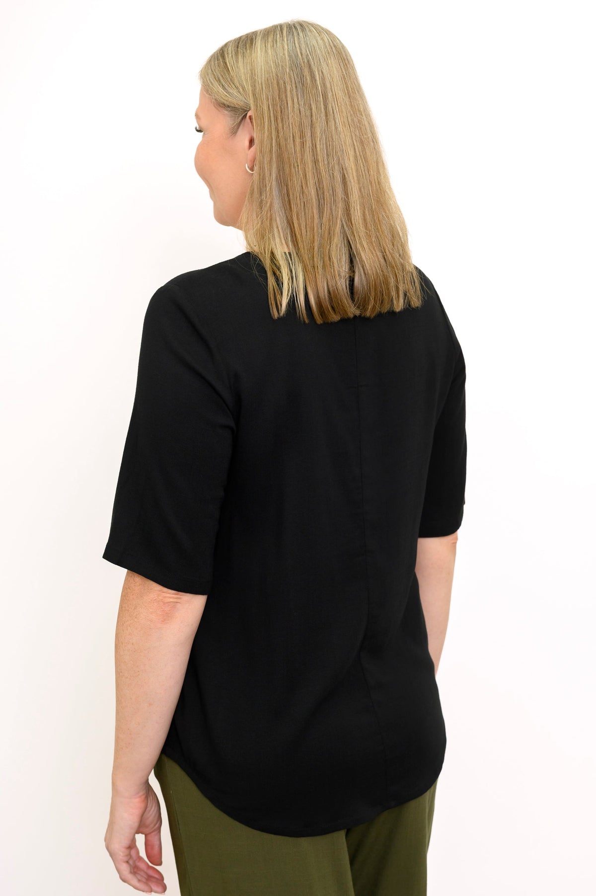 Liza Top, Noir, Lin Bambou