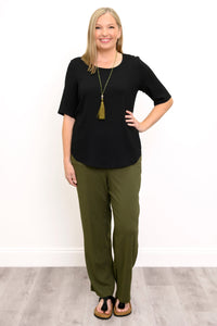 Liza Top, Noir, Lin Bambou