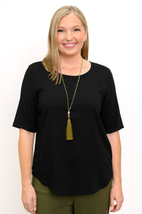 Liza Top, Noir, Lin Bambou