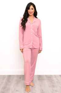 Long PJ Set, Dusty Rose, Bamboo