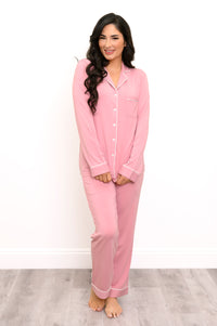 Long PJ Set, Dusty Rose, Bamboo