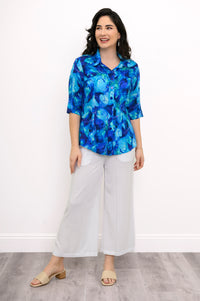 Lorine Blouse, Ocean Reef, Linen Bamboo