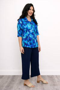 Lorine Blouse, Ocean Reef, Linen Bamboo