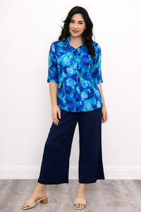 Lorine Blouse, Ocean Reef, Linen Bamboo