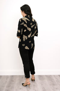 Lorine Blouse, Shadow Leaf, Linen Bamboo